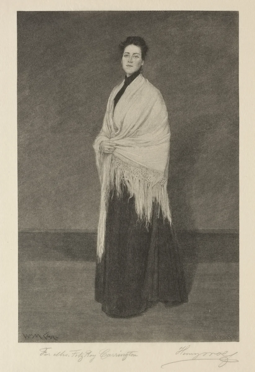 Lady with Shawl by Henry Wolf, print
