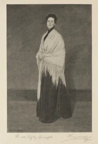 Lady with Shawl by Henry Wolf, print