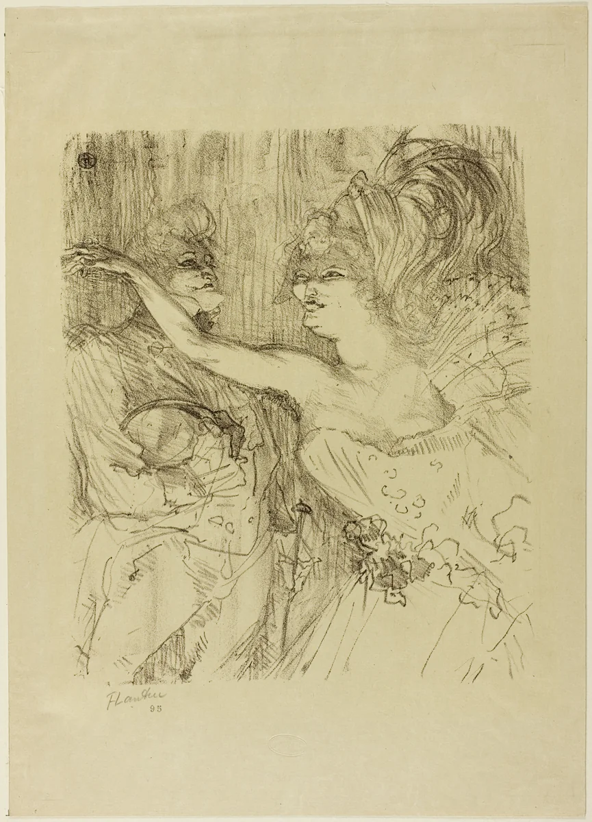 Guy and Mealy, in "Paris qui Marche" by Henri de Toulouse-Lautrec, print, 1898