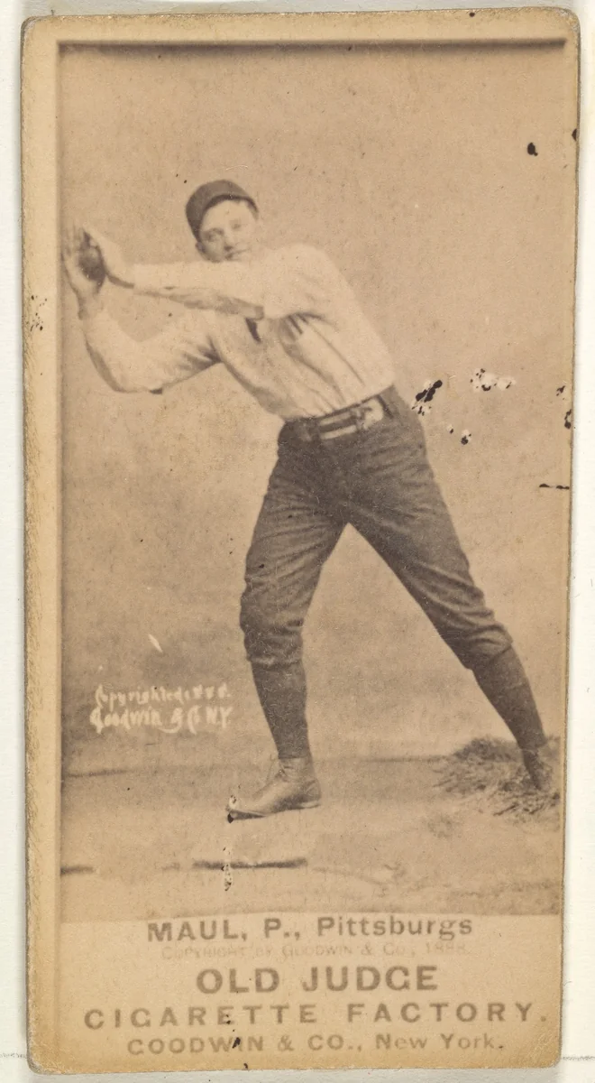 Al Maul, Pitcher, Pittsburgh, from the Old Judge series (N172) for Old Judge Cigarettes by Goodwin & Company, photograph, 1888