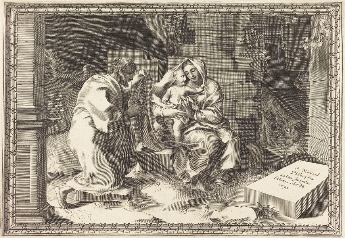 The Holy Family by Robert Nanteuil, print, 1645