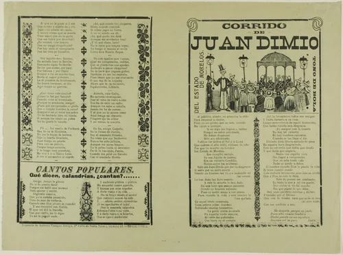 Corrido of Juan Dimio by José Guadalupe Posada, print, 1908-1913
