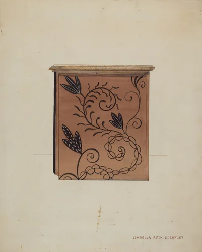 Side View of Guilford Painted Chest by Isabella Ruth Doerfler, index of american design, 1936
