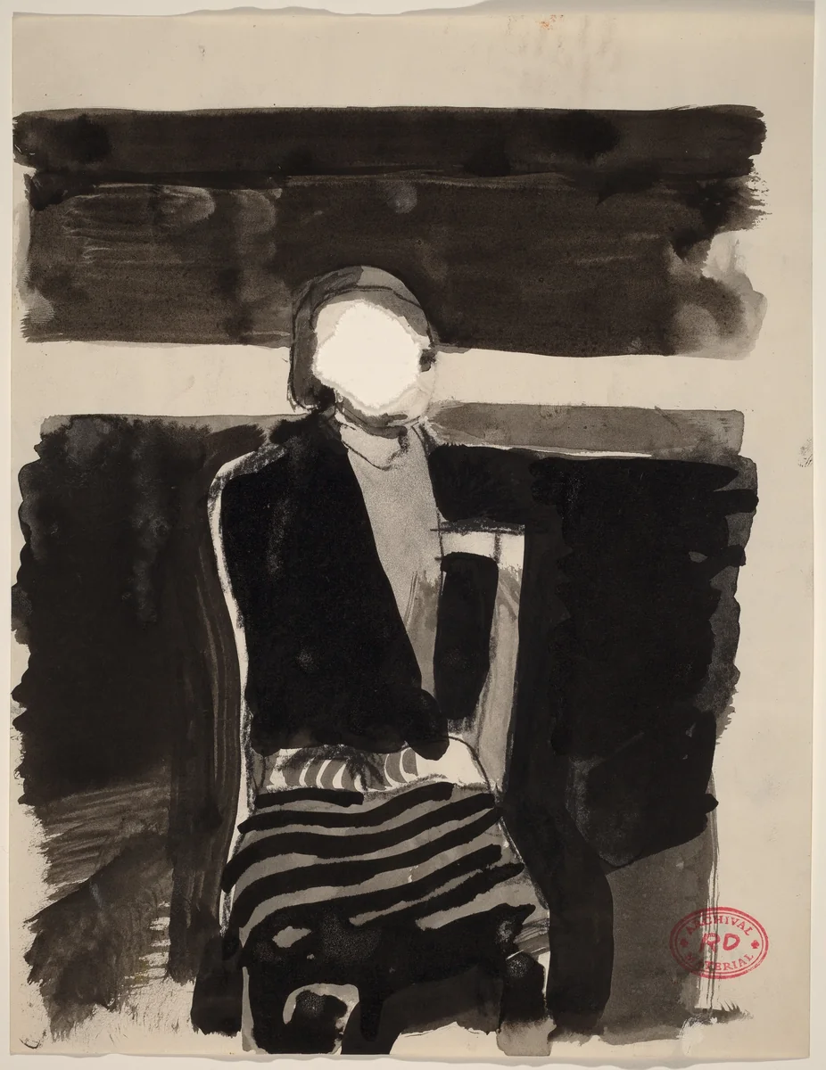 Untitled [reclining figure with cigarette and ash tray] by Richard Diebenkorn, drawing, 1955-1967