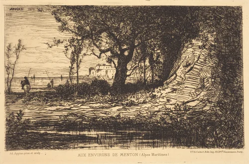 Aux Environs de Menton by Adolphe Appian, print, 1818-1898