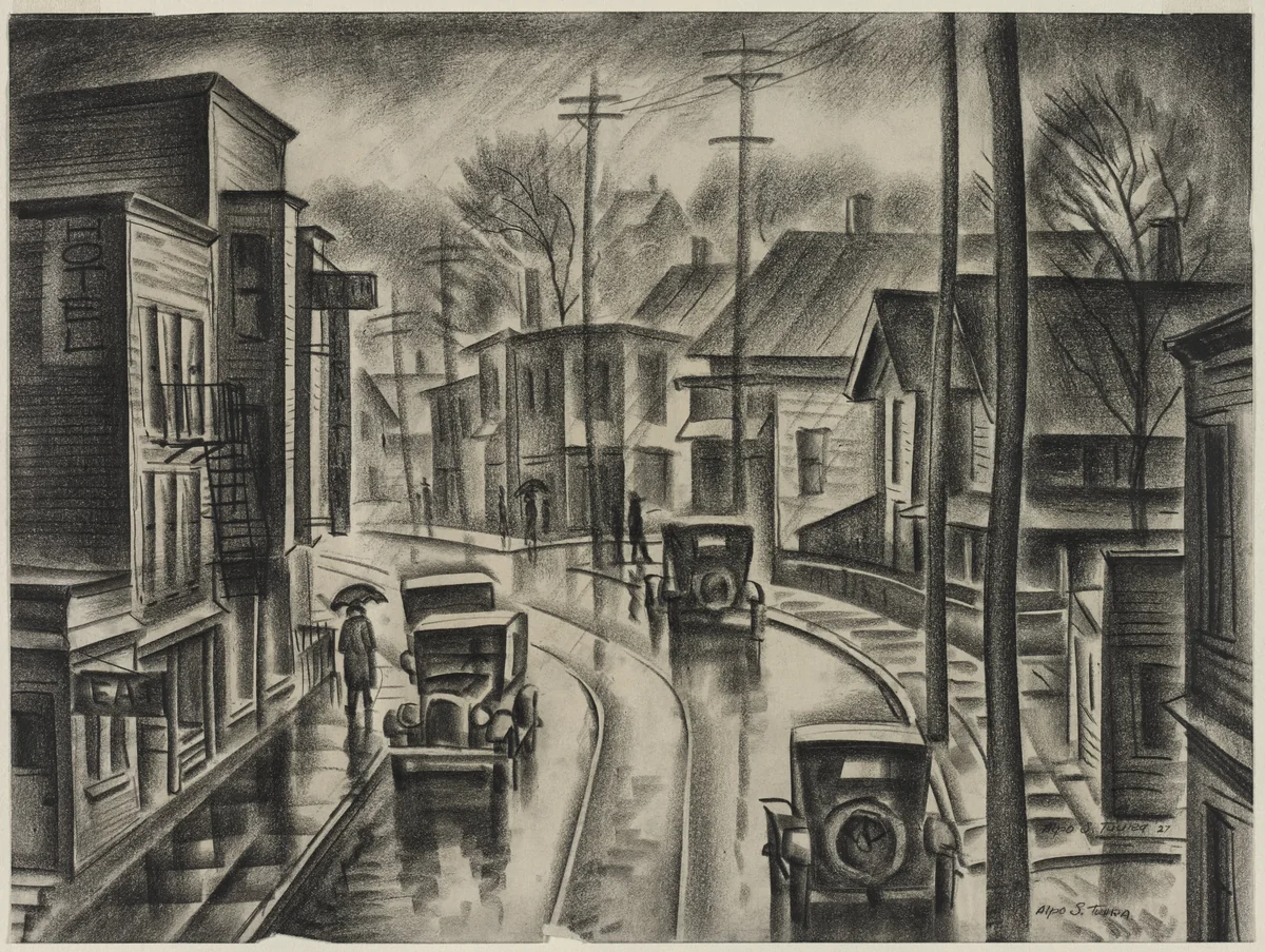 Wet Little Italy by Alpo S. Tuura, drawing, 1927