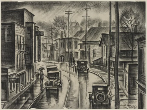 Wet Little Italy by Alpo S. Tuura, drawing, 1927