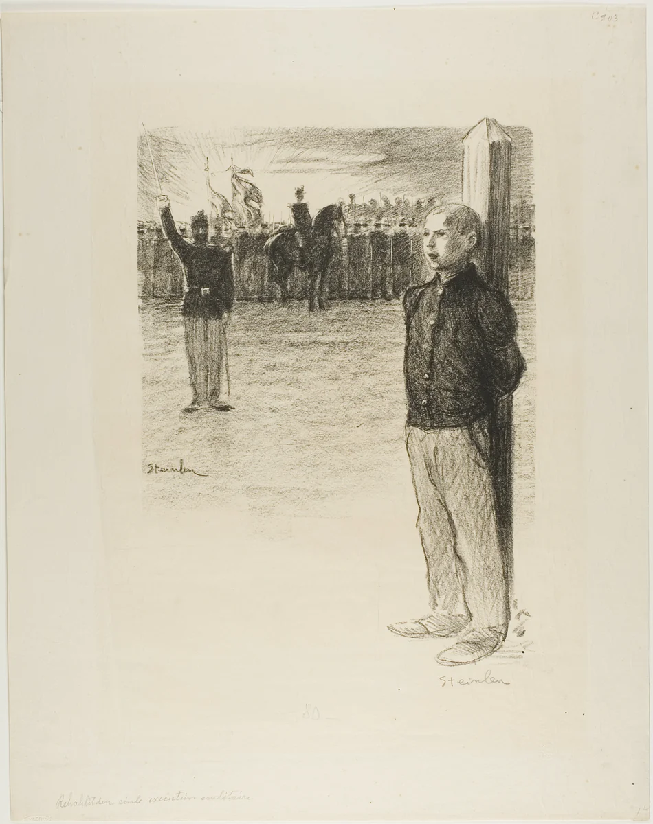 Civil Rehabilitation and Military Execution by Théophile Alexandre Steinlen, print, 1897