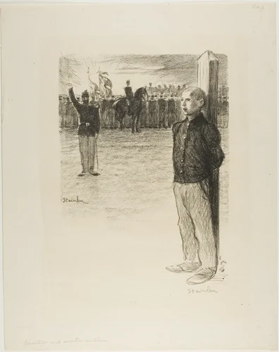 Civil Rehabilitation and Military Execution by Théophile Alexandre Steinlen, print, 1897