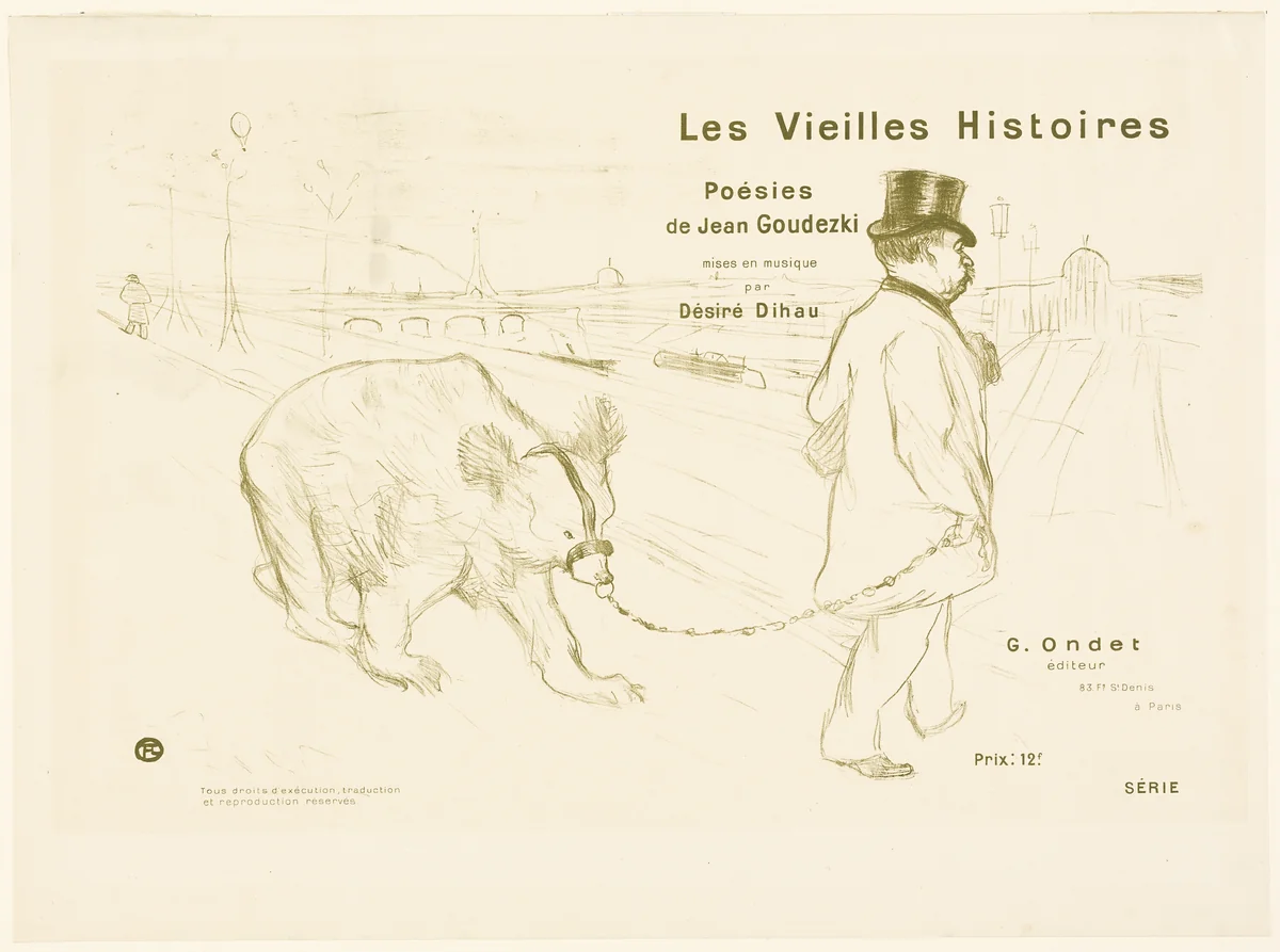 Cover and Frontispiece to Les Vieilles Histoires by Henri de Toulouse-Lautrec, print, 1893