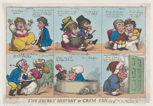 The Secret History of Crim Con, Fig. 2 by Thomas Rowlandson, print, 1812