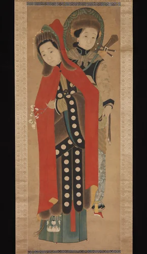 Lady and Attendant by Unidentified Artist, painting, 1800-1899