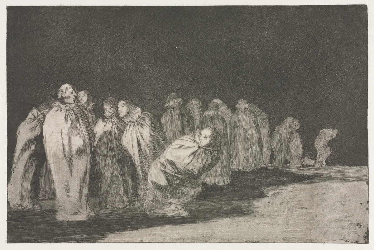The Proverbs: The Men in Sacks by Francisco de Goya, print, 1864