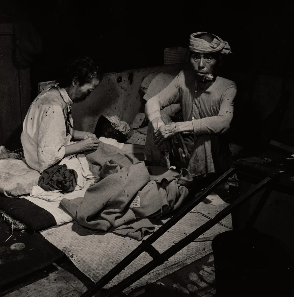 Couple Suffering from Burns and Other Injuries, Beset by Flies, Hiroshima, Japan by Wayne Miller, photograph, 1945