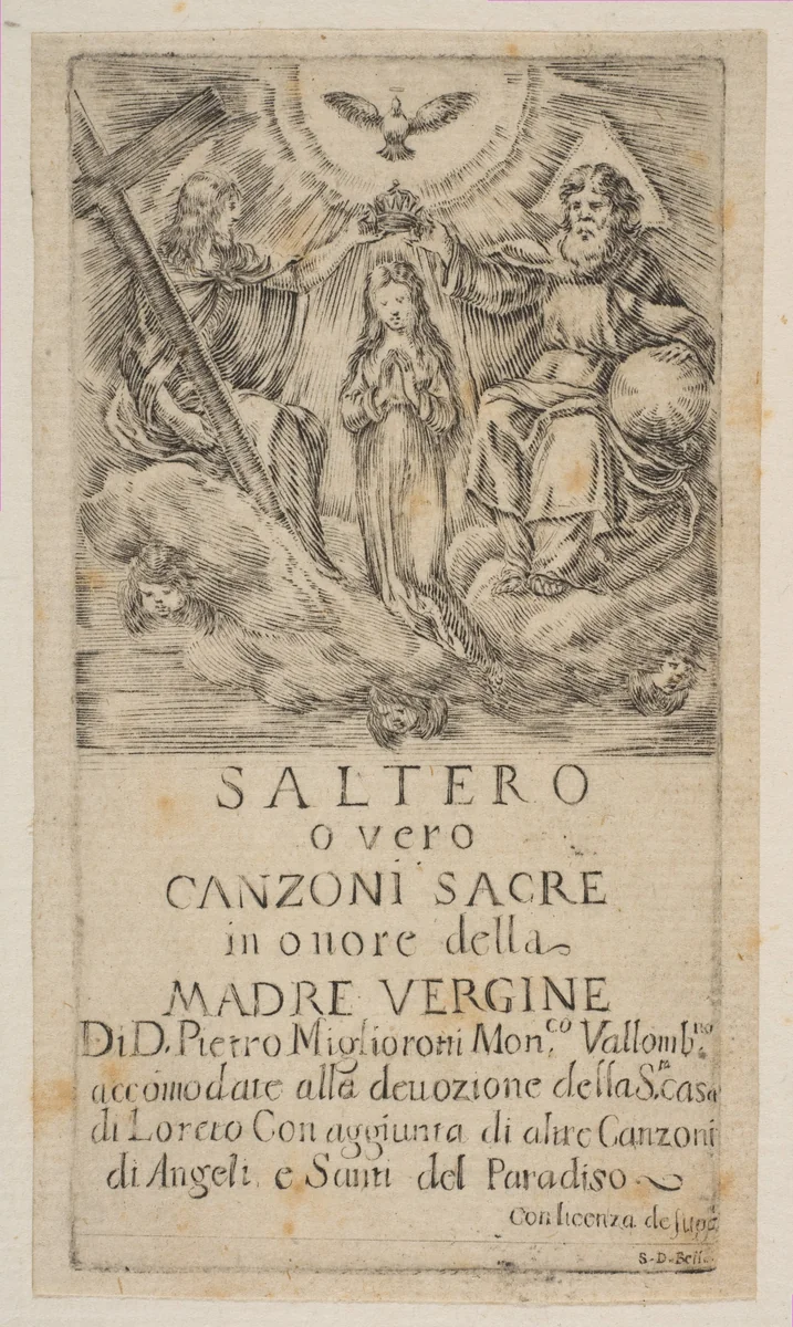 Frontispiece for Saltero by Stefano della Bella, print, 1628-1638