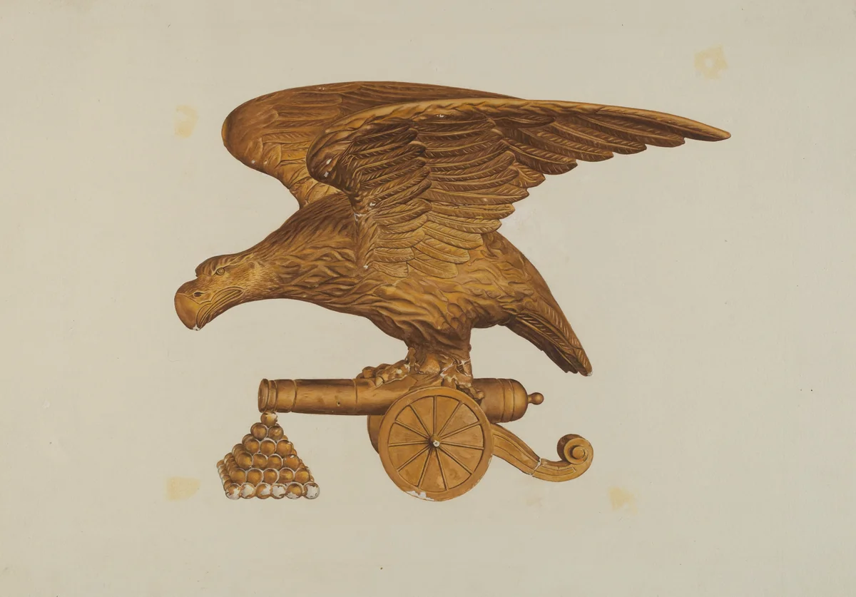 Eagle with Cannon by Hazel Hyde, index of american design, 1939