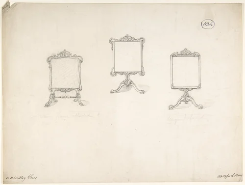 Designs for Three Screens by Charles Hindley and Sons, drawing, 1841-1884