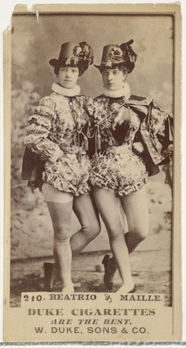 Card Number 210, Beatrice & Maille, from the Actors and Actresses series (N145-7) issued by Duke Sons & Co. to promote Duke Cigarettes by W. Duke, Sons & Co., photograph, 1880-1889