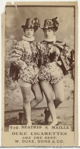 Card Number 210, Beatrice & Maille, from the Actors and Actresses series (N145-7) issued by Duke Sons & Co. to promote Duke Cigarettes by W. Duke, Sons & Co., photograph, 1880-1889