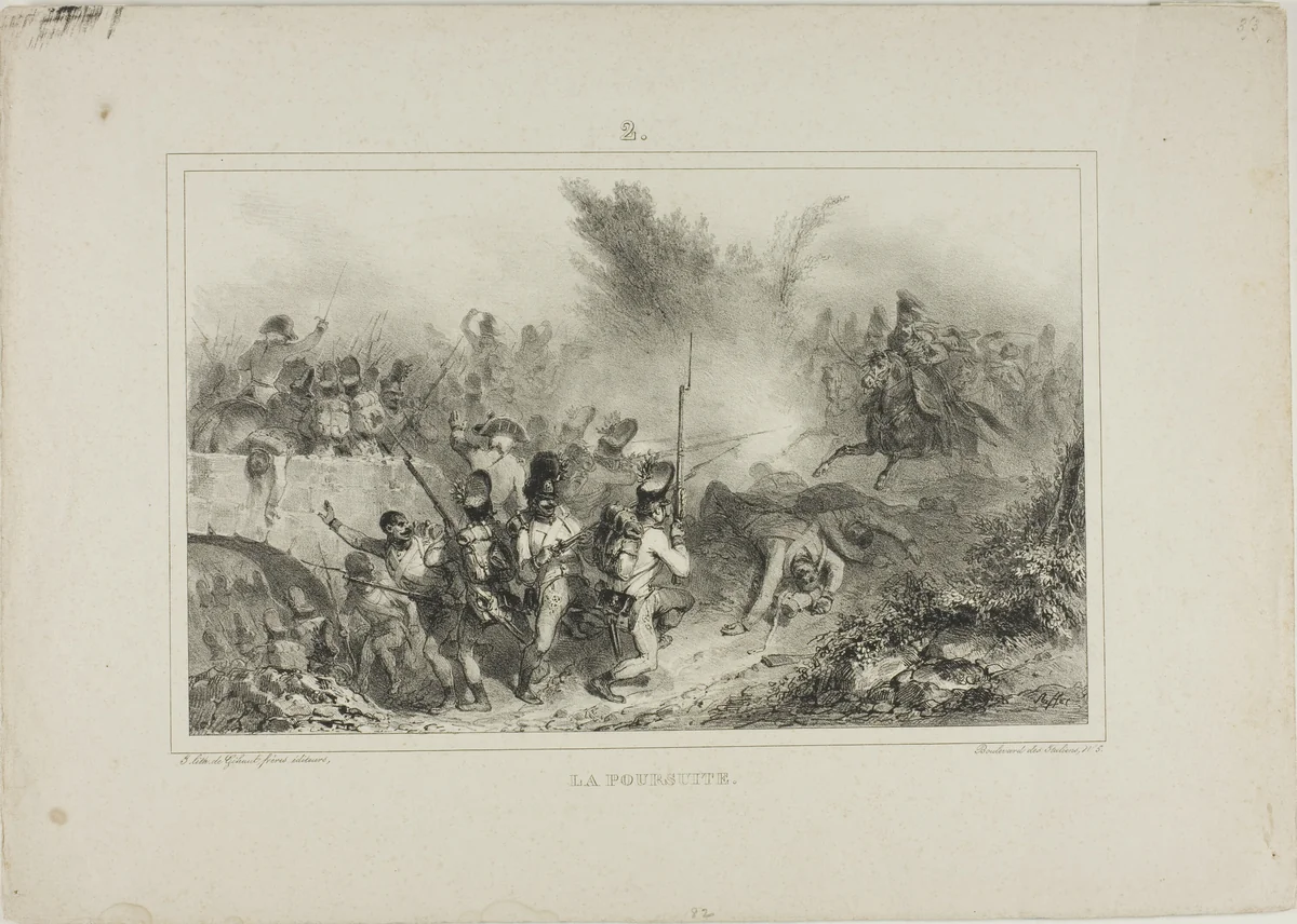 The Pursuit by Denis Auguste Marie Raffet, print, 1832