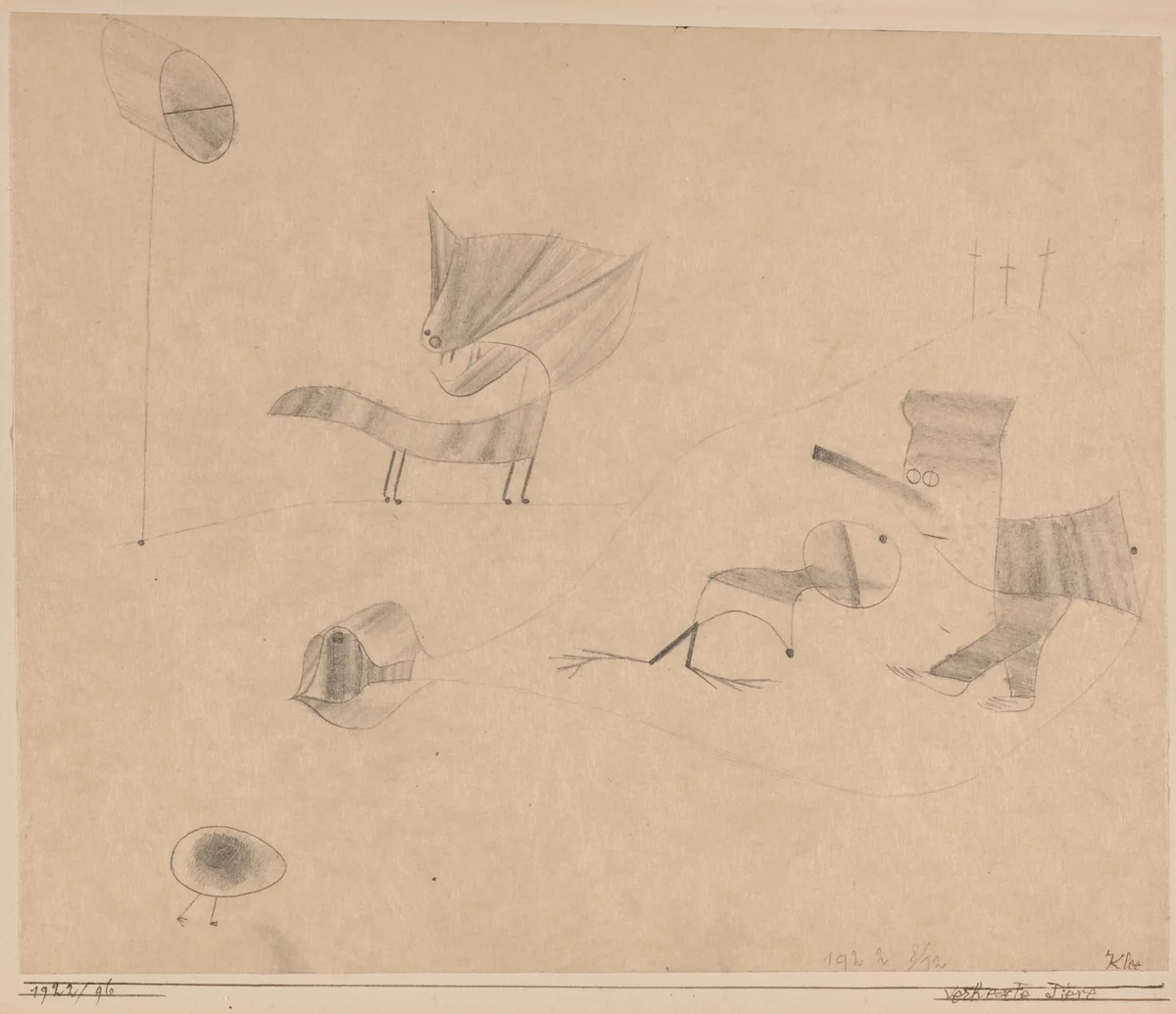 Verhexte Tiere (Bewitched Animals) by Paul Klee, drawing, 1922