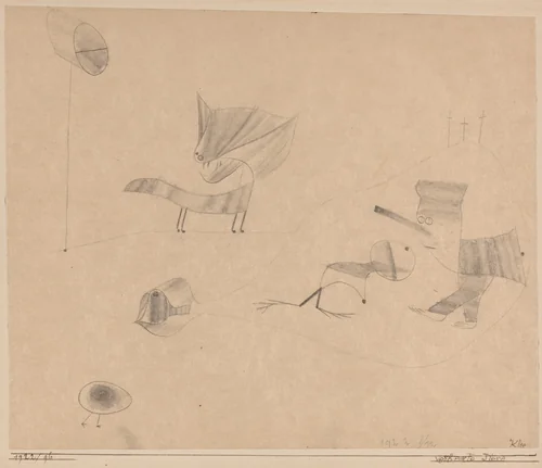 Verhexte Tiere (Bewitched Animals) by Paul Klee, drawing, 1922