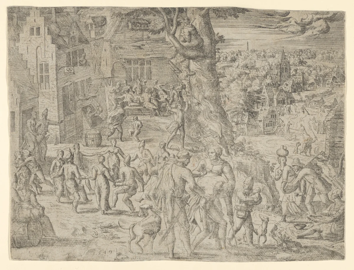 The Village Fair by Peeter van der Borcht, print, 1549