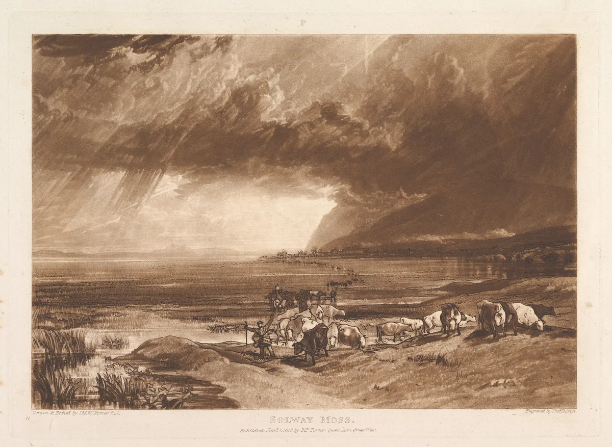 Solway Moss (Liber Studiorum, part XI, plate 52) by Joseph Turner, print, 1816
