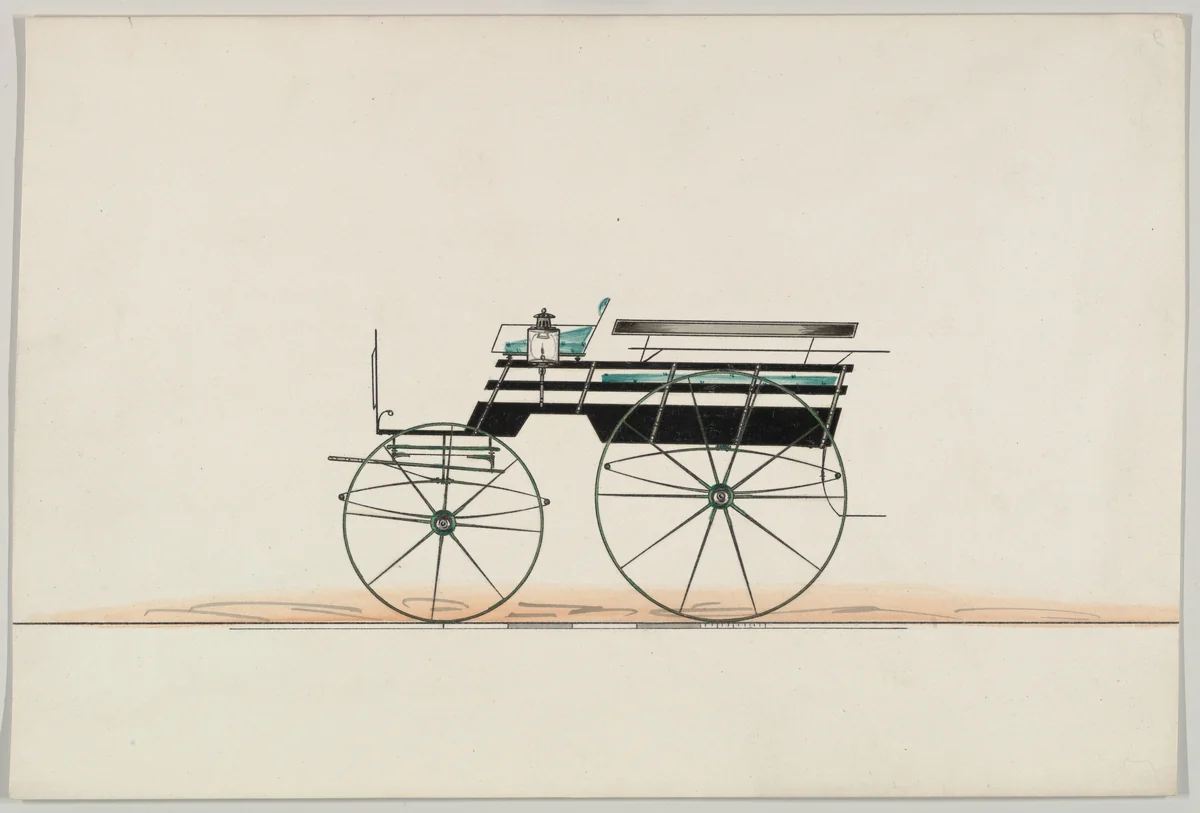 Wagonette (unnumbered) by Brewster & Co., drawing, 1850-1870
