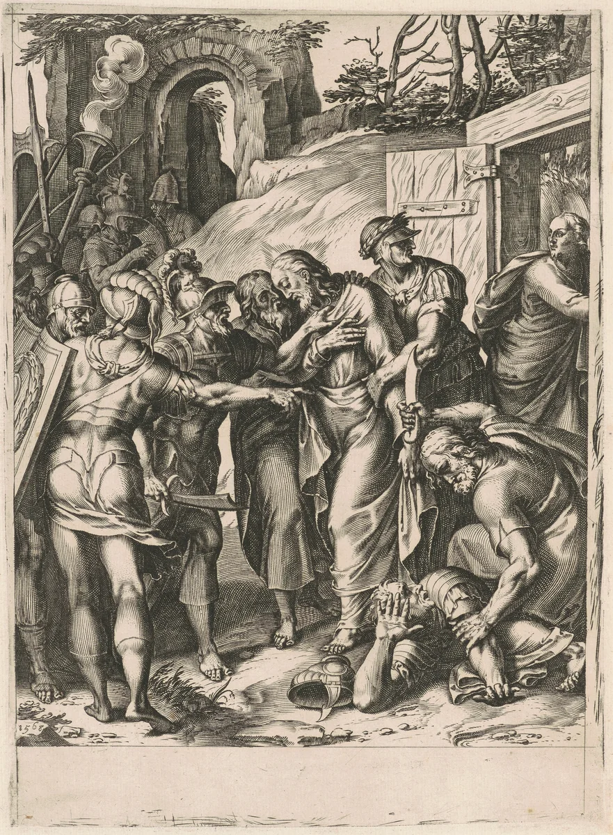 The Betrayal of Christ by Cornelis Cort
Girolamo Muziano, print, 1568