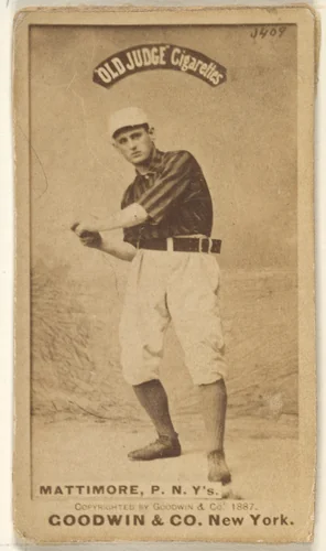 Michael "Mike" Joseph Mattimore, Pitcher, New York, from the Old Judge series (N172) for Old Judge Cigarettes by Goodwin & Company, photograph, 1887