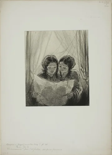 Masks and faces: Look at the announcements by Paul Gavarni, print, 1857-1858