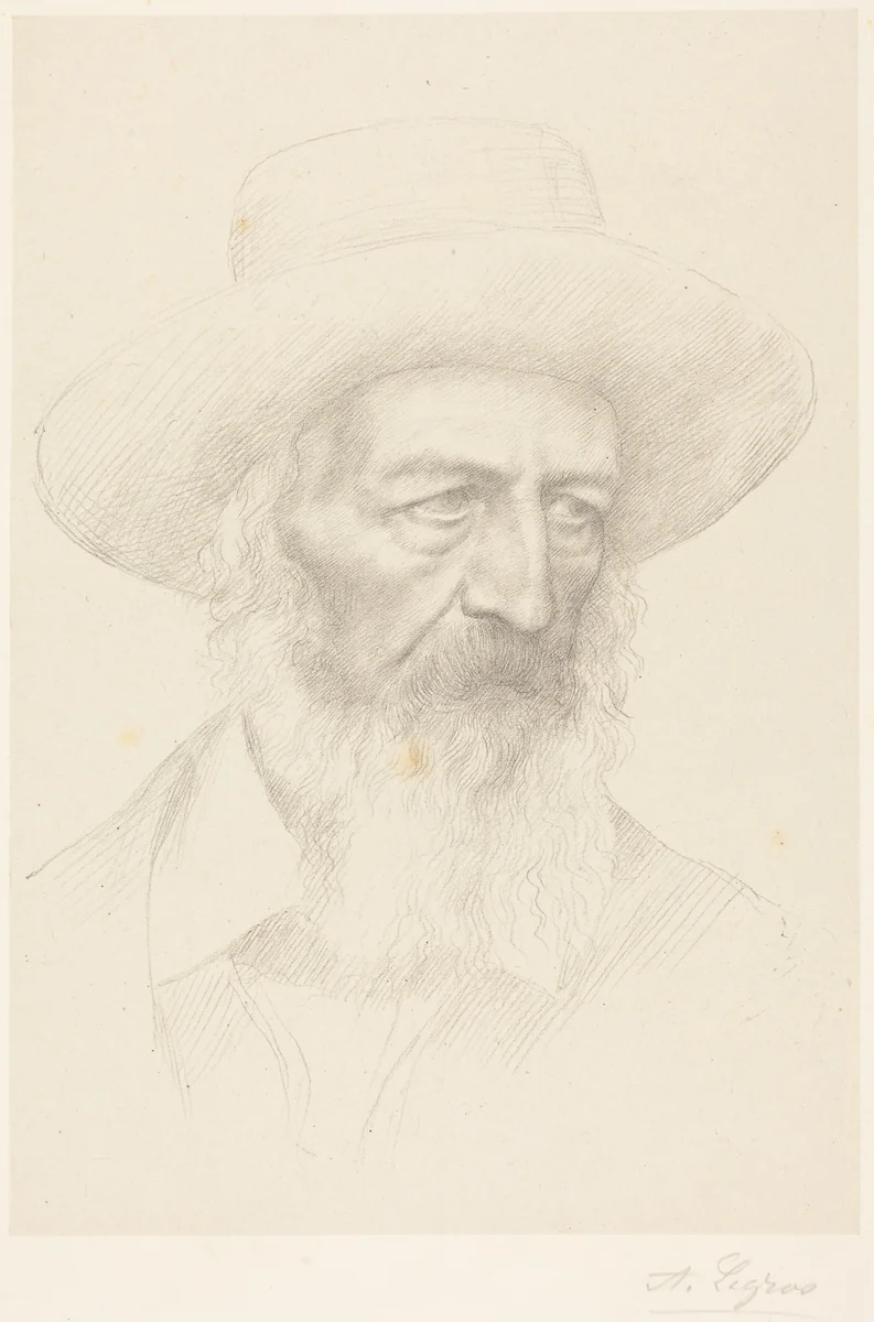Alfred, Lord Tennyson by Alphonse Legros, print, 1837-1911