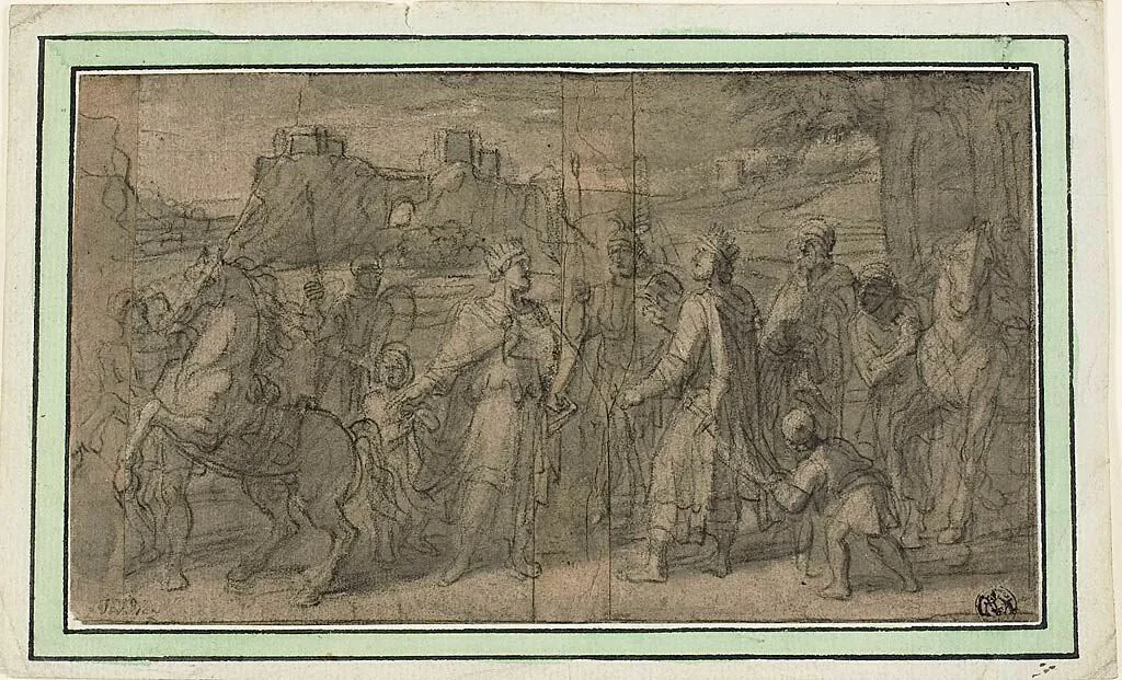 Meeting of Two Kings by François Verdier, drawing, 1671-1730