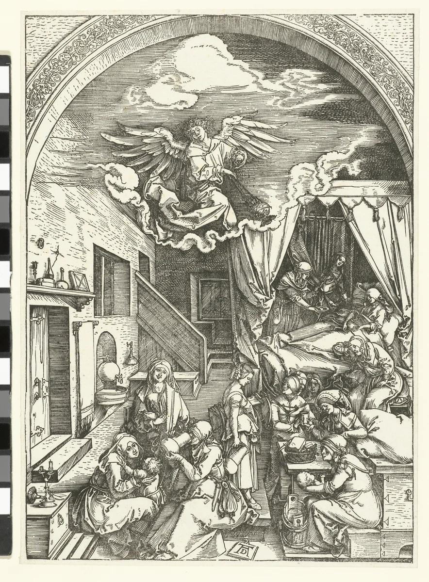 De geboorte van Maria by Unknown, print, 1501-1505