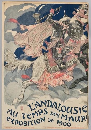 Andalusia at the Time of the Moors (left side) by Eugène Grasset, print, 1895-1905