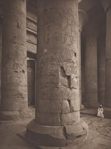 Great Hall of the Temple at Edfou by R. M. Junghaendel, photograph, 1893