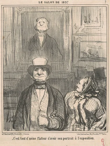 C'est tout d'même flatteur d'avoir by Honoré Daumier, print, 1857