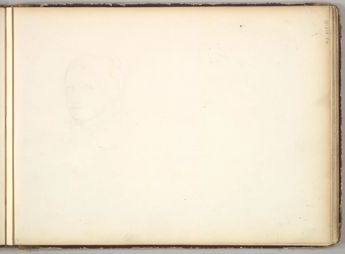 Head of a Boy or Youth by Frederic Leighton, drawing, 1844-1854