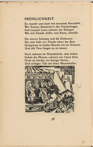 Fröhlichkeit (Joyfulness) (in-text plate) from mock-up of Georg Heym: Umbra Vitae (Georg Heym: Shadow of Life) by Ernst Ludwig Kirchner, volume, 1912-1922