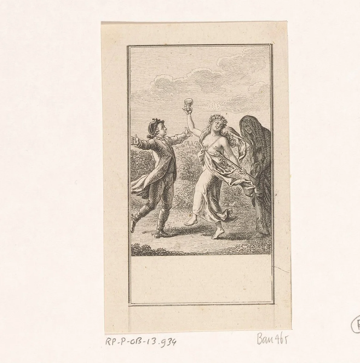 Jongeman met Vreugde en Treurigheid by Daniel Nikolaus Chodowiecki, print, 1778