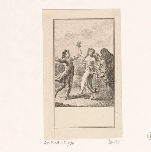 Jongeman met Vreugde en Treurigheid by Daniel Nikolaus Chodowiecki, print, 1778