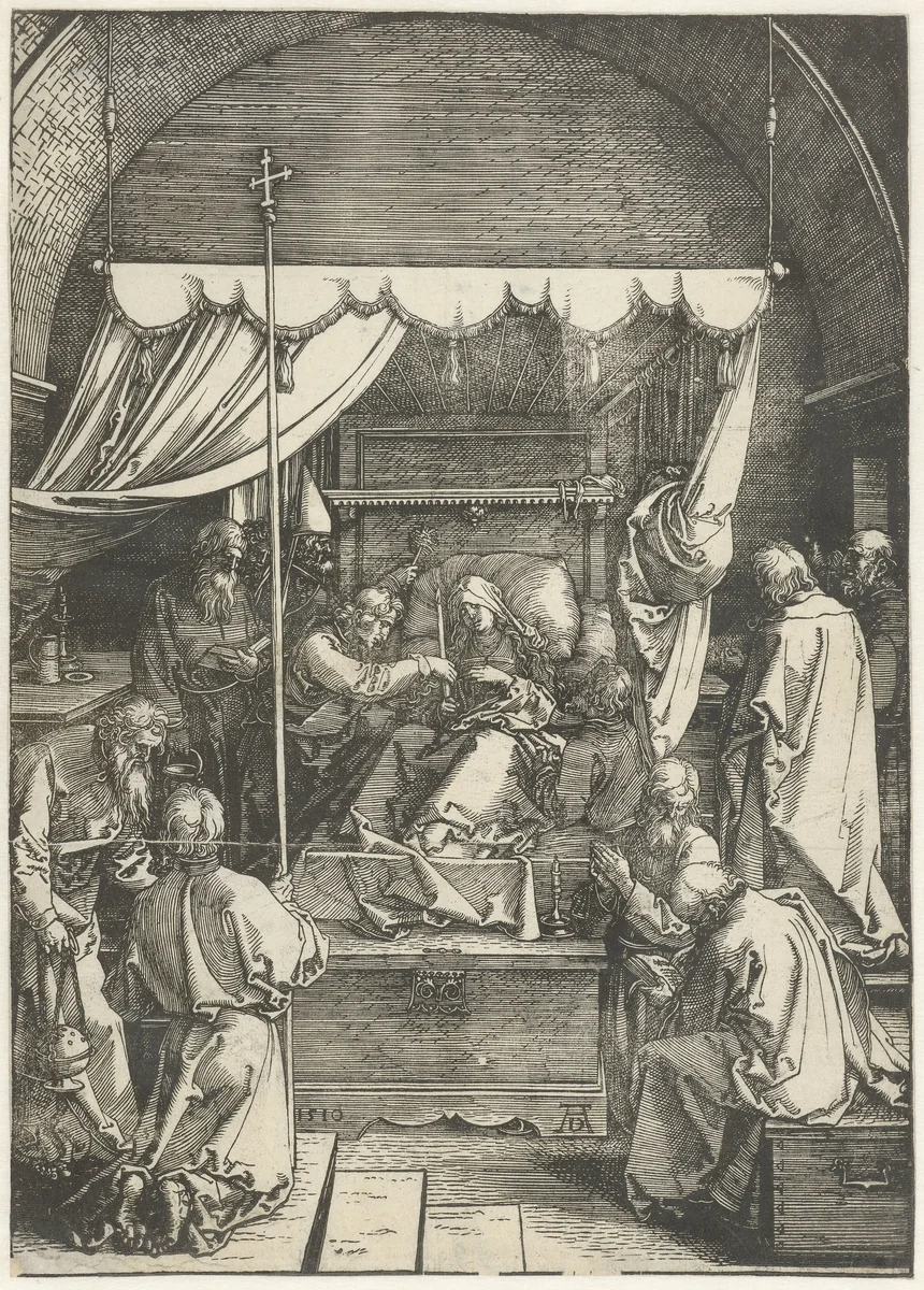Sterfbed van Maria by Unknown, print, 1510