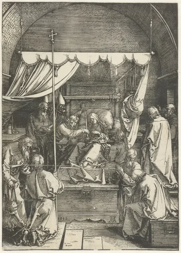 Sterfbed van Maria by Unknown, print, 1510