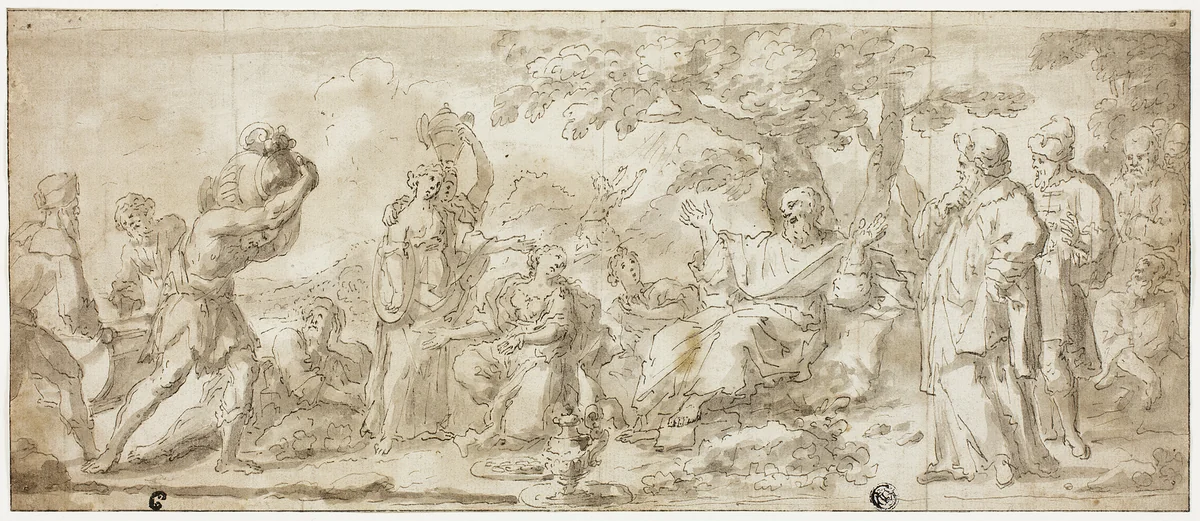 Israelites in the Wilderness by Fidele Fischetti, drawing, 1700-1799