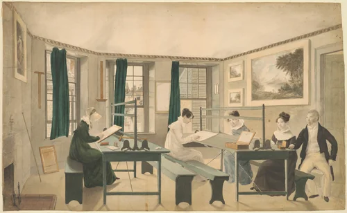 The Drawing Class by Unknown Artist, painting, 1810-1813
