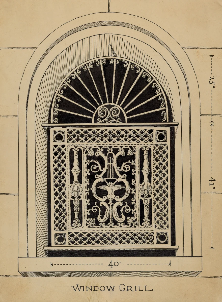 Window Grille by Lucien Verbeke, index of american design, 1935-1942