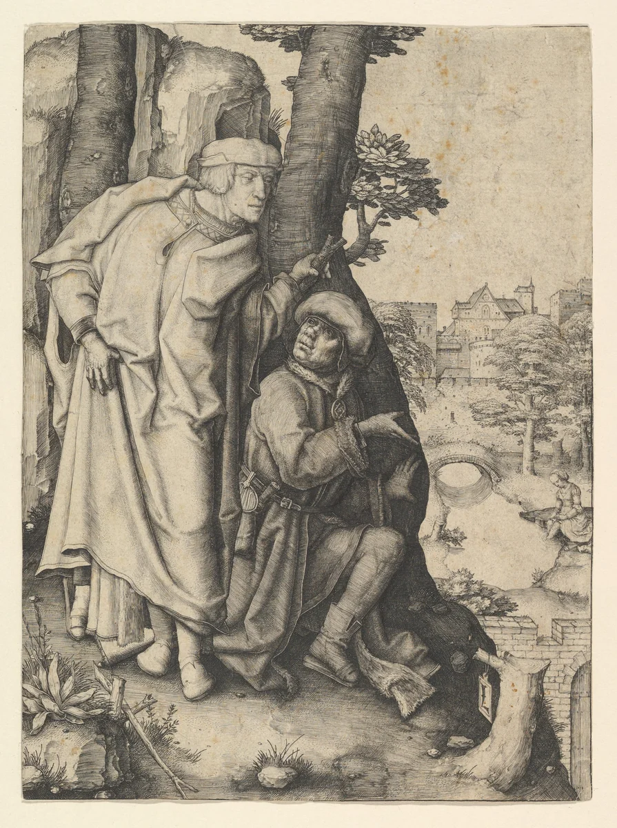 Susanna and the Two Elders by Lucas van Leyden, print, 1503-1513