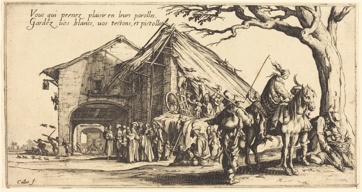 The Stopping Place by Jacques Callot, print, 1621