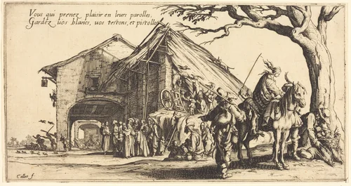The Stopping Place by Jacques Callot, print, 1621